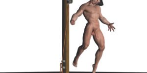 man hanged naked